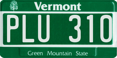 VT license plate PLU310