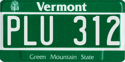 VT license plate PLU312
