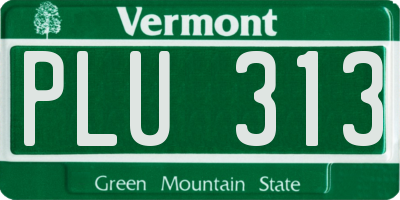 VT license plate PLU313