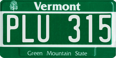 VT license plate PLU315