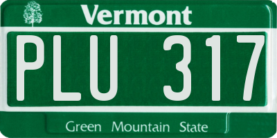 VT license plate PLU317