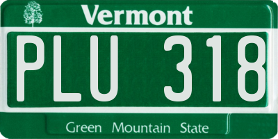 VT license plate PLU318
