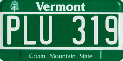 VT license plate PLU319