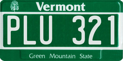 VT license plate PLU321