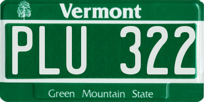 VT license plate PLU322