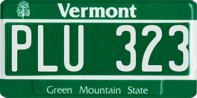VT license plate PLU323
