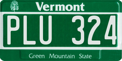 VT license plate PLU324