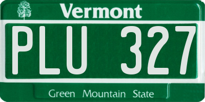 VT license plate PLU327