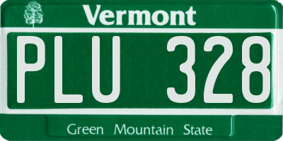 VT license plate PLU328