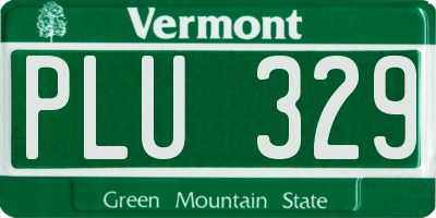 VT license plate PLU329