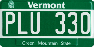 VT license plate PLU330
