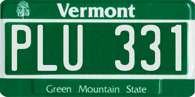 VT license plate PLU331