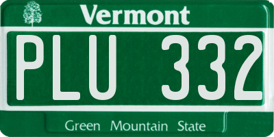 VT license plate PLU332