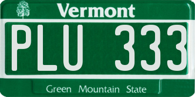 VT license plate PLU333