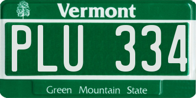 VT license plate PLU334