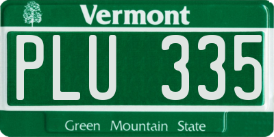 VT license plate PLU335