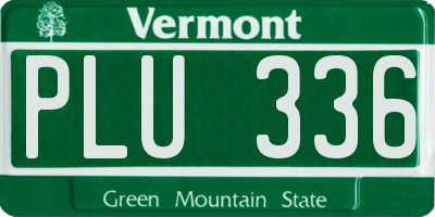 VT license plate PLU336