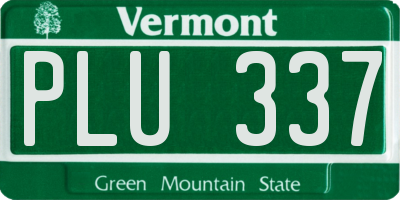 VT license plate PLU337