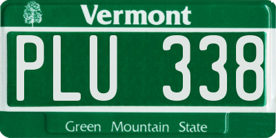 VT license plate PLU338