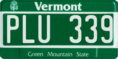 VT license plate PLU339
