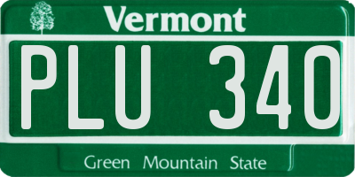 VT license plate PLU340