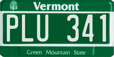 VT license plate PLU341