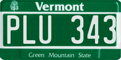 VT license plate PLU343