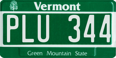 VT license plate PLU344