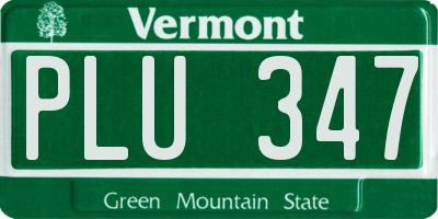VT license plate PLU347