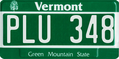 VT license plate PLU348