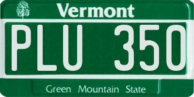 VT license plate PLU350