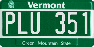 VT license plate PLU351