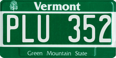 VT license plate PLU352