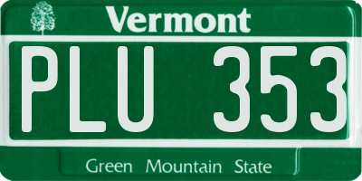 VT license plate PLU353