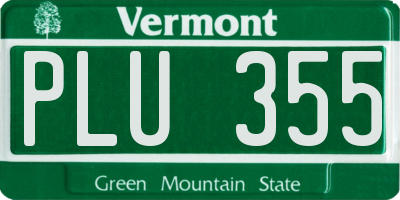 VT license plate PLU355