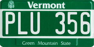 VT license plate PLU356