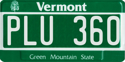 VT license plate PLU360