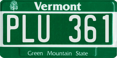 VT license plate PLU361
