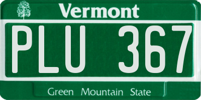 VT license plate PLU367