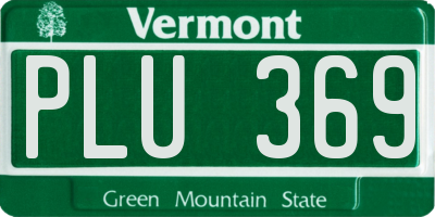 VT license plate PLU369