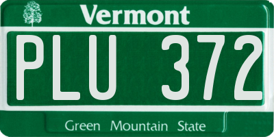 VT license plate PLU372