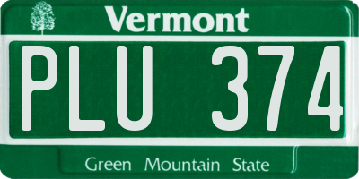 VT license plate PLU374