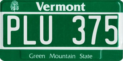 VT license plate PLU375