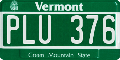 VT license plate PLU376