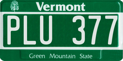 VT license plate PLU377
