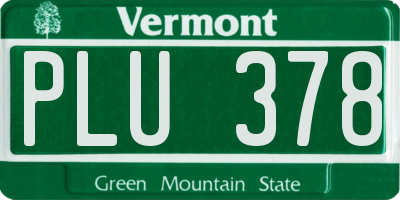 VT license plate PLU378