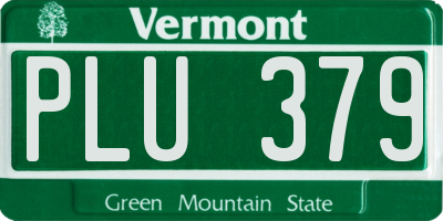 VT license plate PLU379