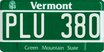 VT license plate PLU380