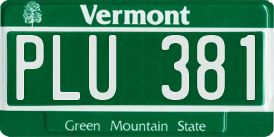 VT license plate PLU381