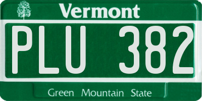 VT license plate PLU382